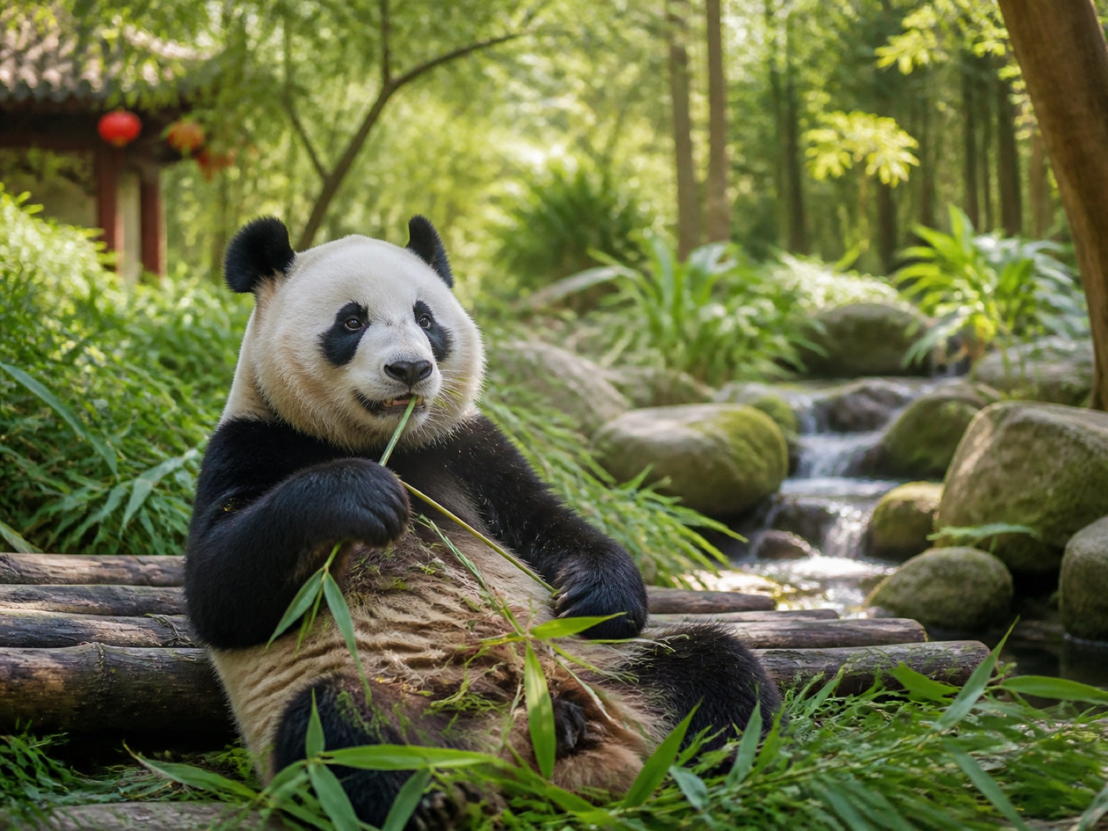 Giant panda experience in Yueyang